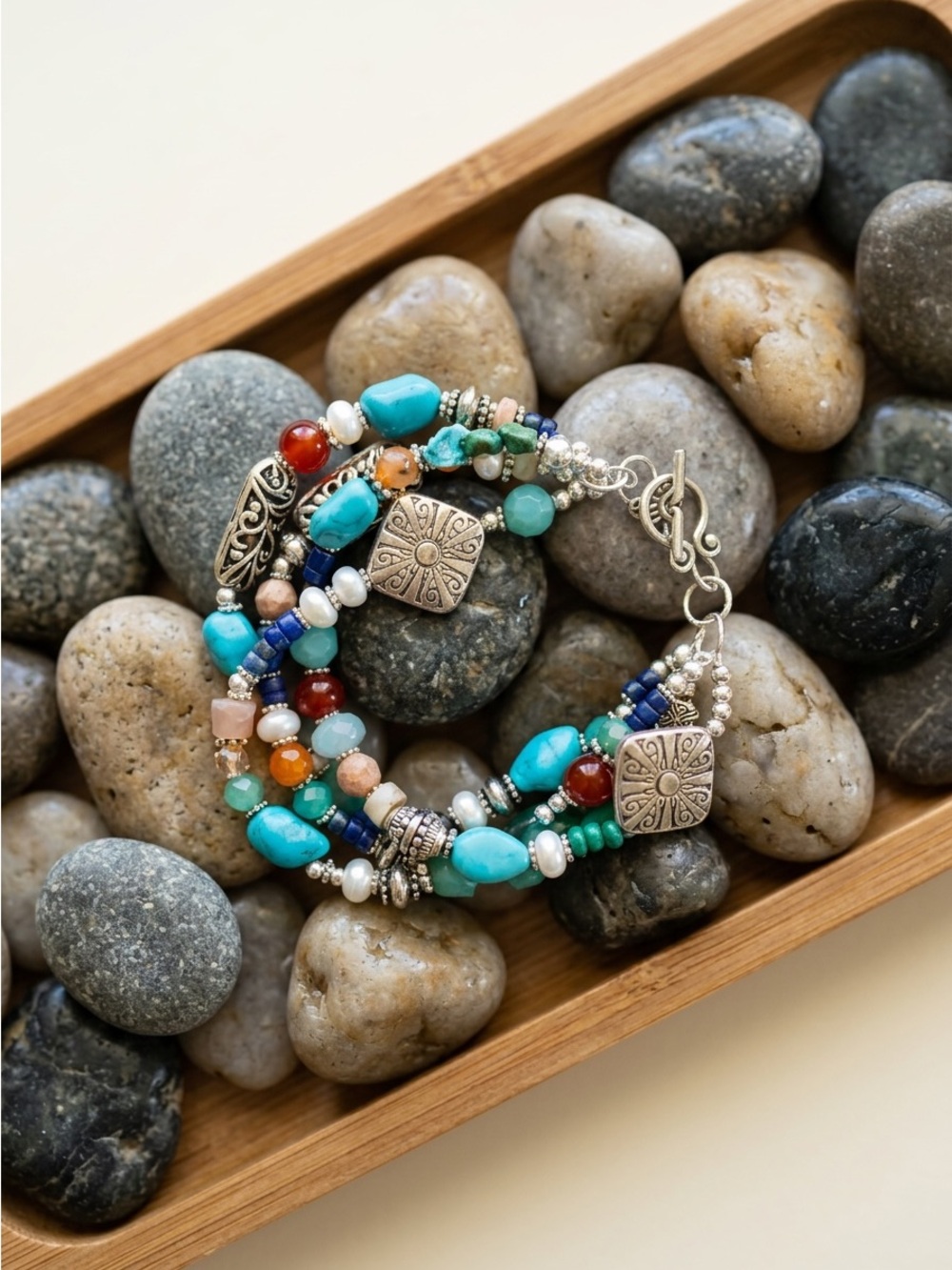 Bohemian Turquoise Multi-Strand Bracelet